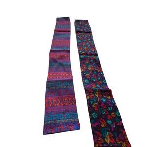 Vintage Liz Claiborne Silk Scarf Set of Two Made in Japan Retro Chic 70s 80s